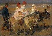 Isaac Israels Donkey Riding on the Beach oil on canvas